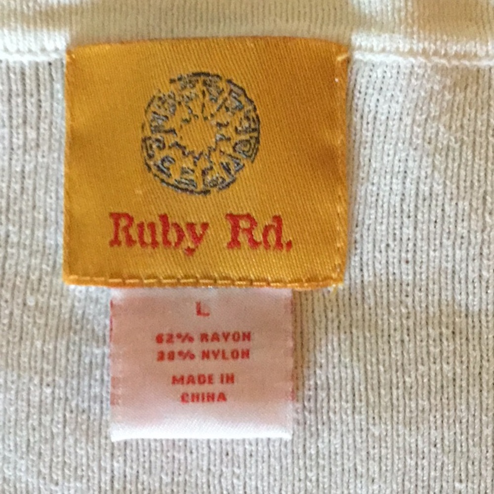 Ruby Rd. White Cardigan Size Lg - Picture 4 of 7
